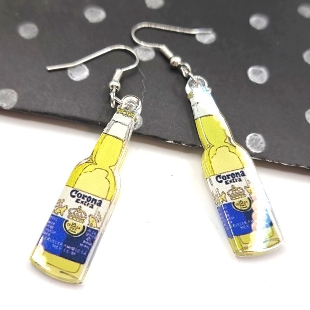 👋 CORONA BEER BOTTLE cocktail acrylic earrings | Mix And Match 3/$20